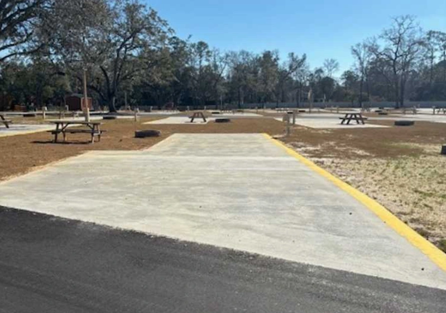 Premium Back-In RV site at Crooked Oaks RV Park in Conway, SC